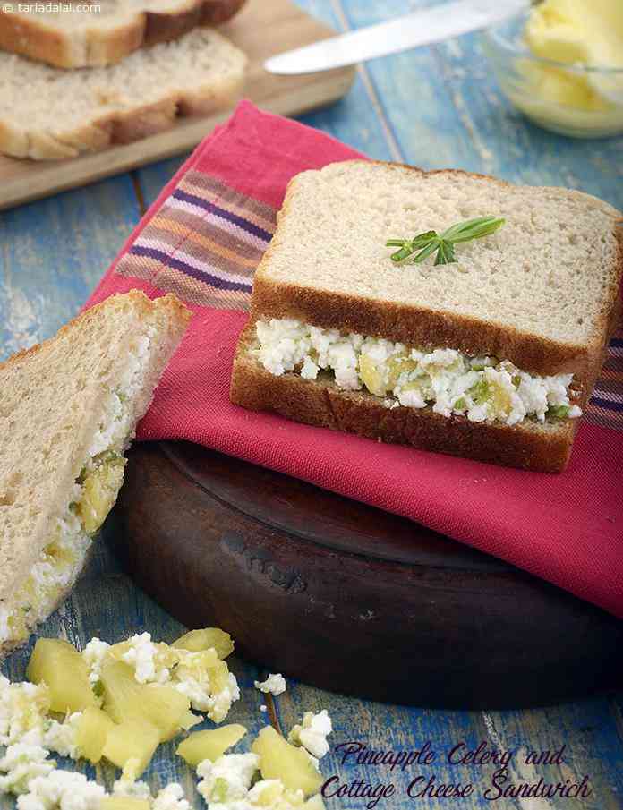 Calories in Pineapple Celery and Cottage Cheese Sandwich