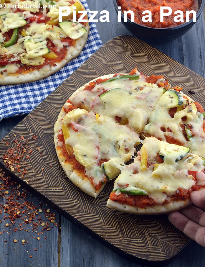 Calories in Pizza in A Pan, No Oven Pizza Recipe