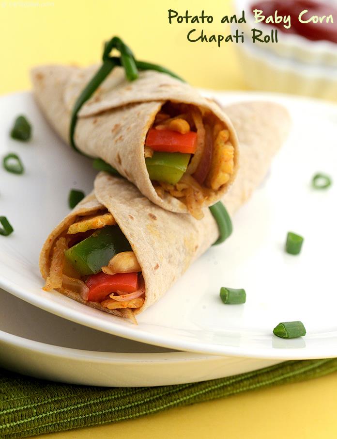 Calories in Potato and Baby Corn Chapati Roll