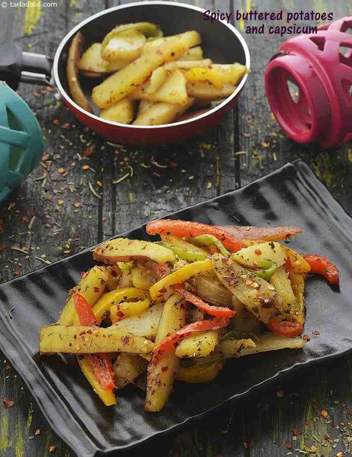 Calories in Spicy Buttered Potatoes and Capsicum