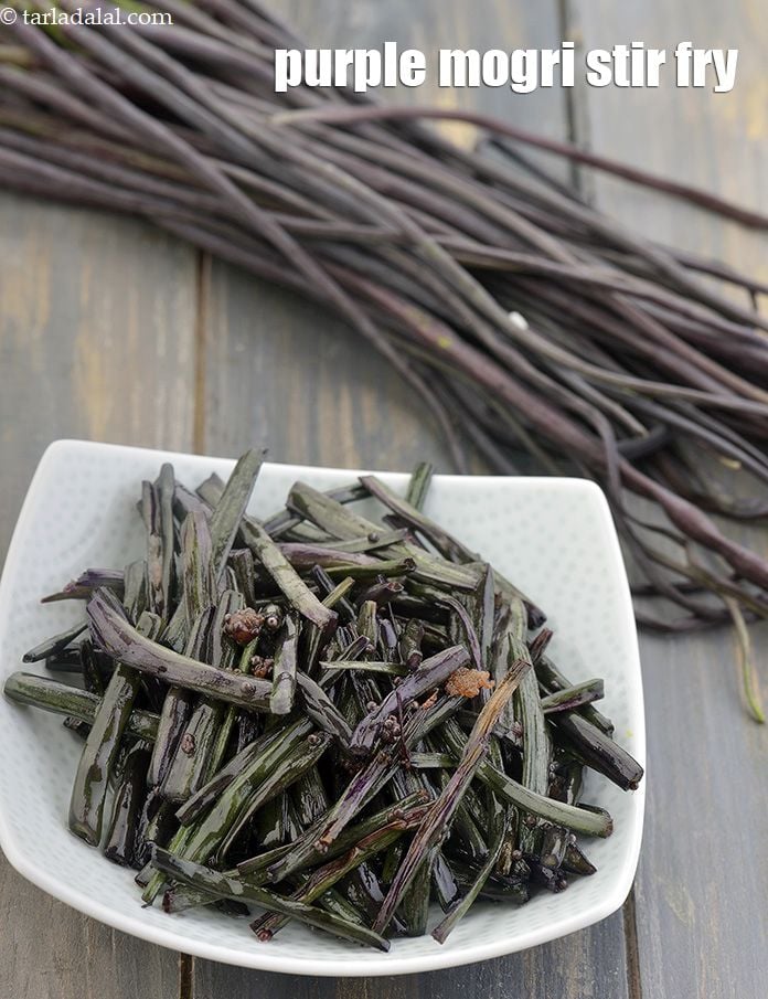 Calories in Purple Mogri Stir Fry, Radish Pods Stir Fry