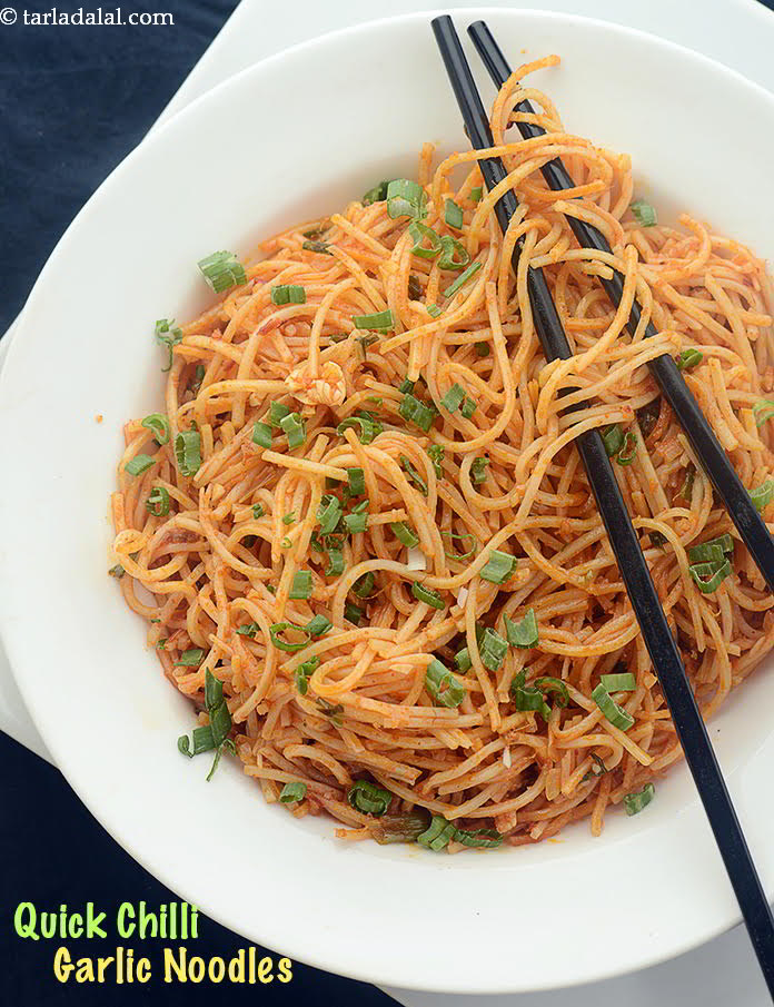 Quick Chilli Garlic Noodles, Chinese Chilli Garlic Noodles