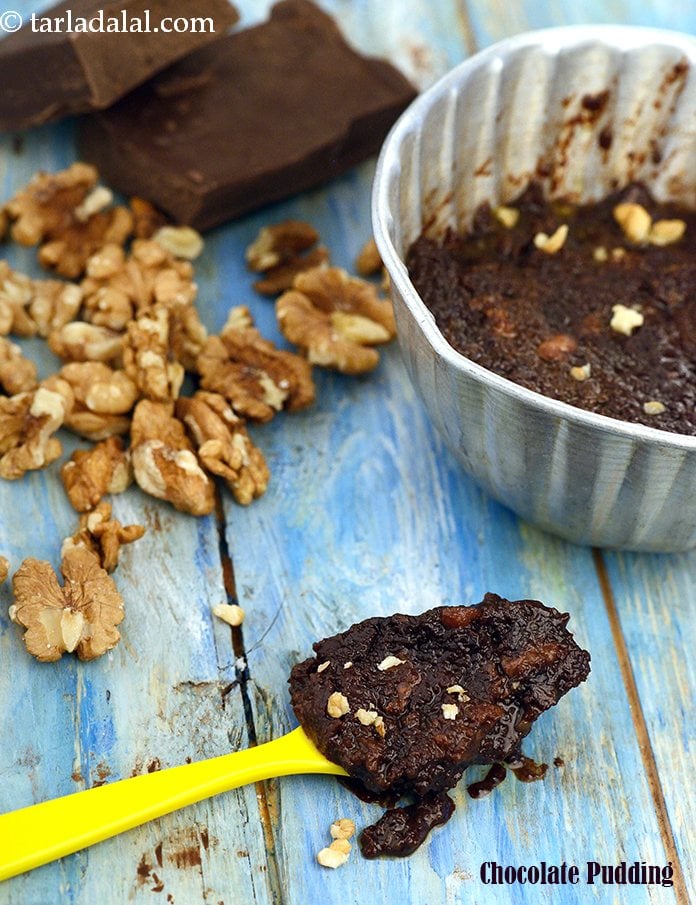 Pressure Cooker Chocolate Pudding,  Steamed Cooker Eggless Pudding