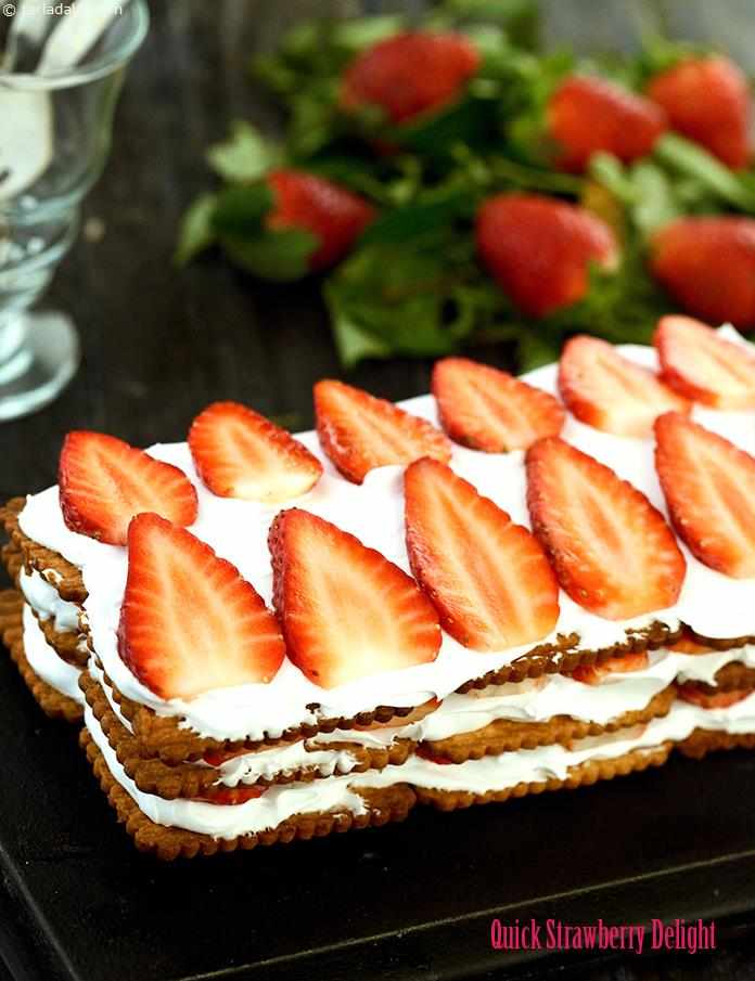 Calories in Quick Strawberry Delight ( Eggless Desserts Recipe)