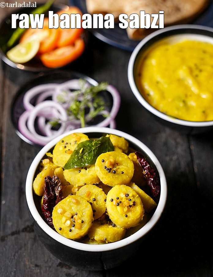 Raw Banana Sabzi, Kache Kele Sukhi Sabzi Recipe