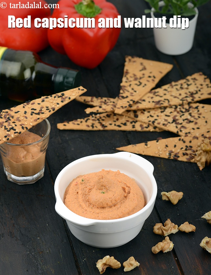 Muhammara, Red Capsicum and Walnut Dip, Lebanese Dip
