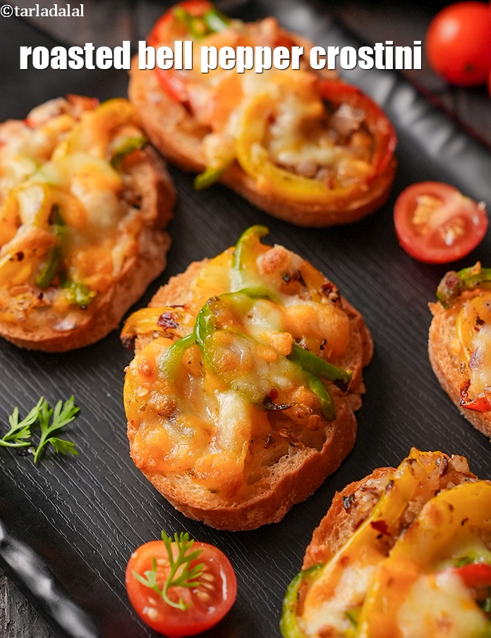 Calories in Roasted Bell Pepper Crostini