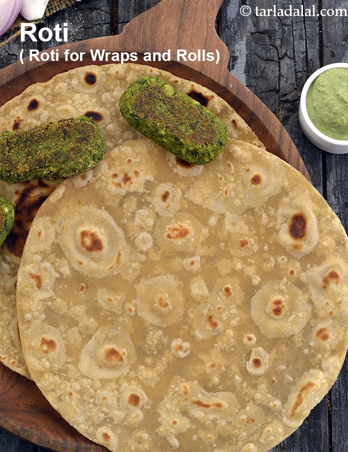 Calories in Whole Wheat Flour Roti, Chapati for Wraps and Rolls
