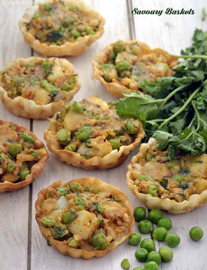 Calories in Savoury Baskets, Aloo and Green Peas Stuffed Tarts