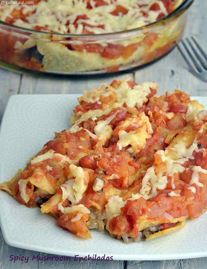 Spicy Mushroom Enchiladas