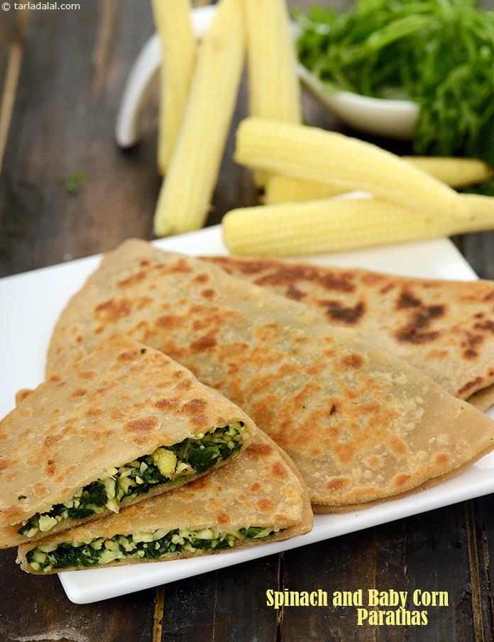 Calories in Spinach and Baby Corn Parathas