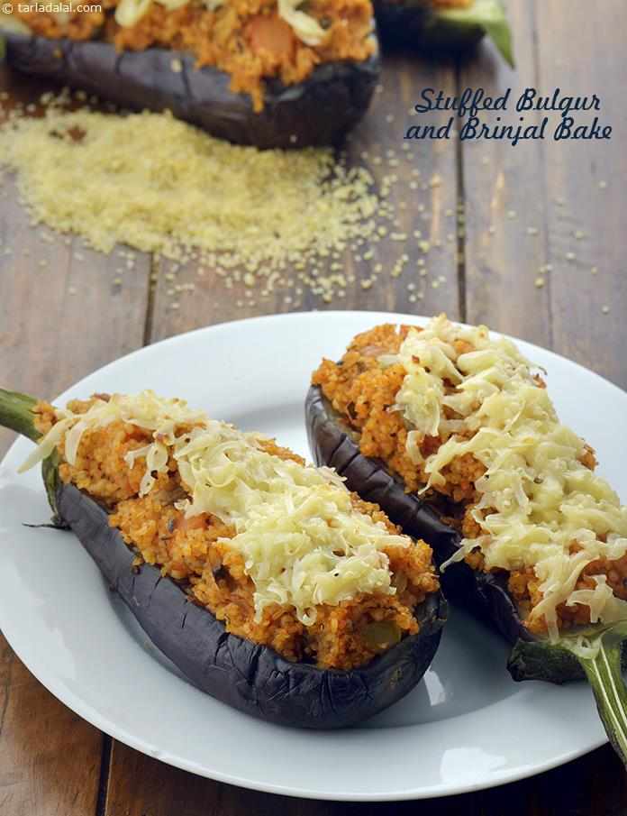 Stuffed Bulgur and Brinjal Bake