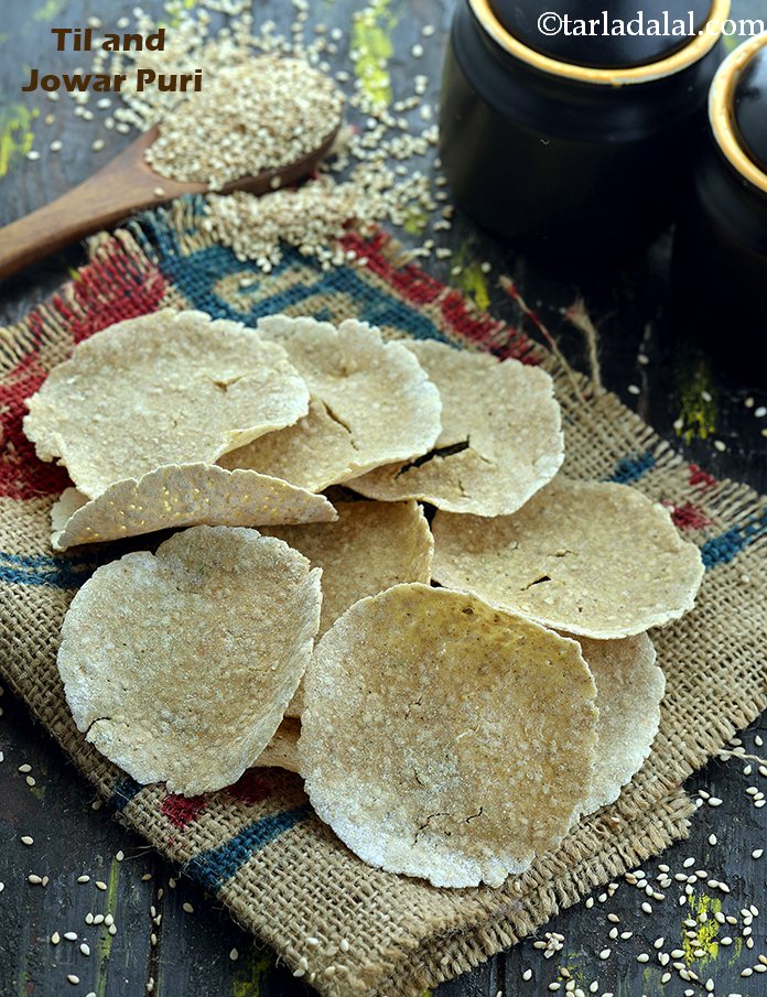 Til Jowar Puri, Sesame Seeds and White Millets Cracker