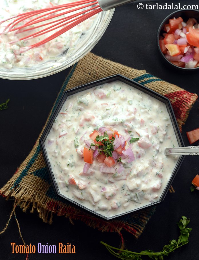 Tomato Onion Raita, Onion Tomato Raita