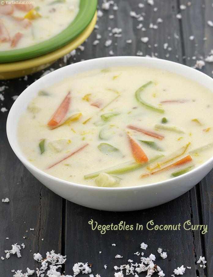 Calories in Vegetables in Coconut Curry, Karwar Style Valval Recipe