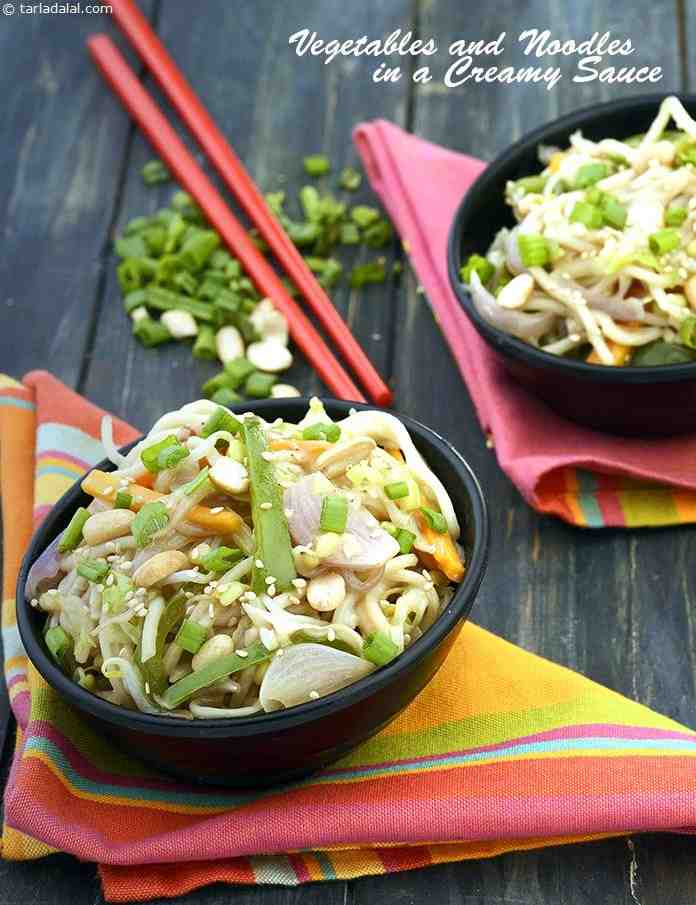 Calories in Vegetables and Noodles in A Creamy Sauce