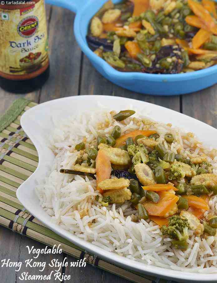 Vegetable Hong Kong Style with Steamed Rice