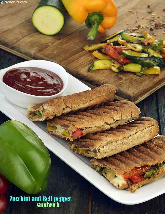 Zucchini and Bell Pepper Sandwich