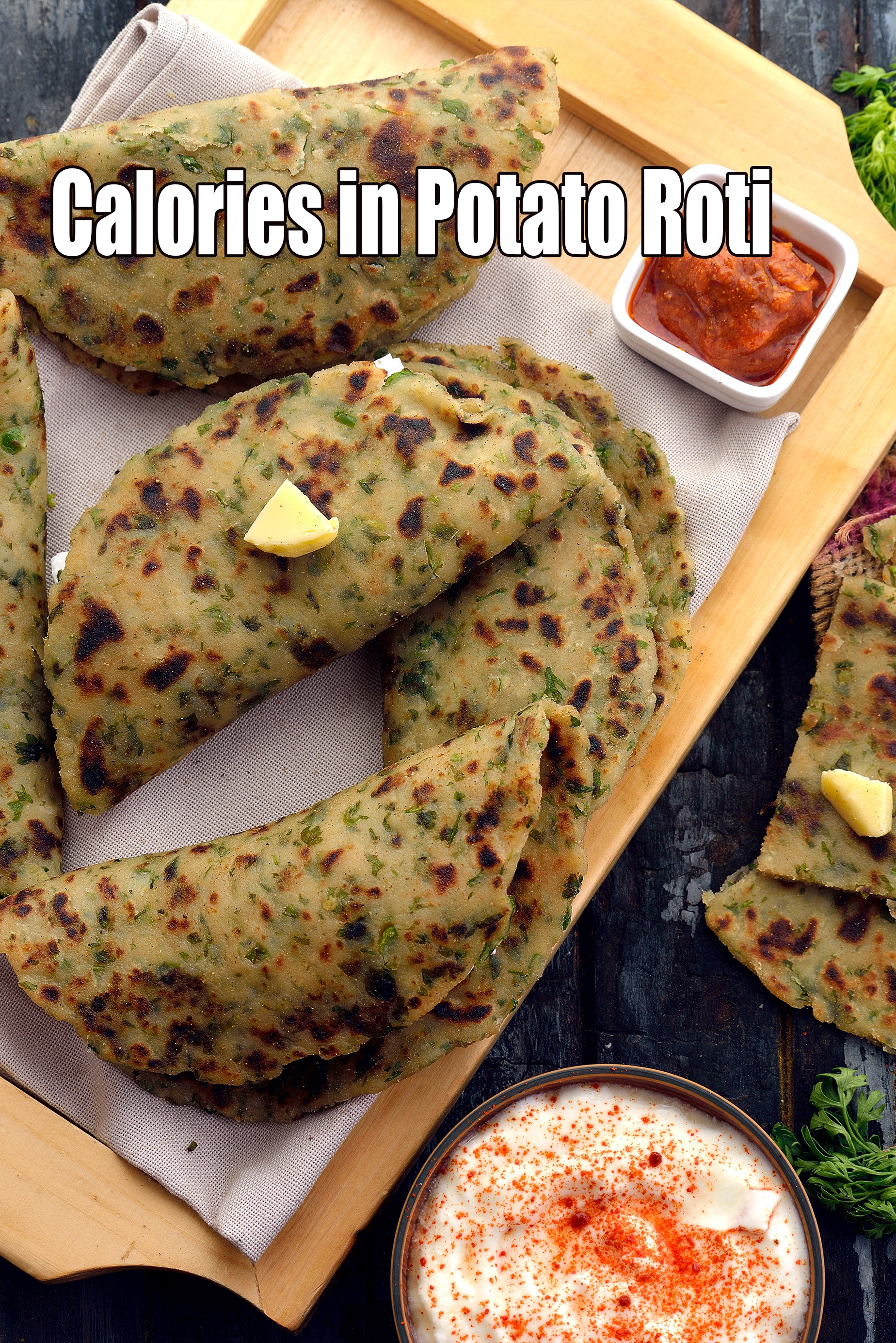 Calories in Potato Roti with Whole Wheat Flour