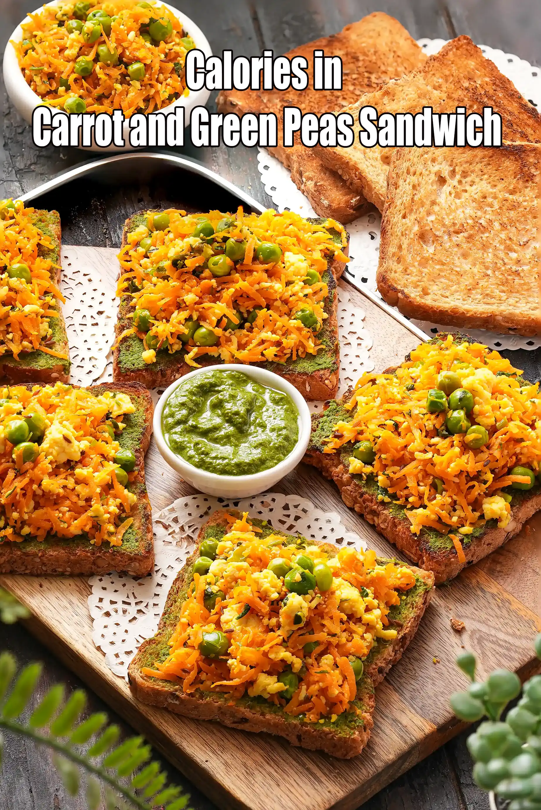 Carrot and Green Peas Sandwich, Healthy Vegetable Toast