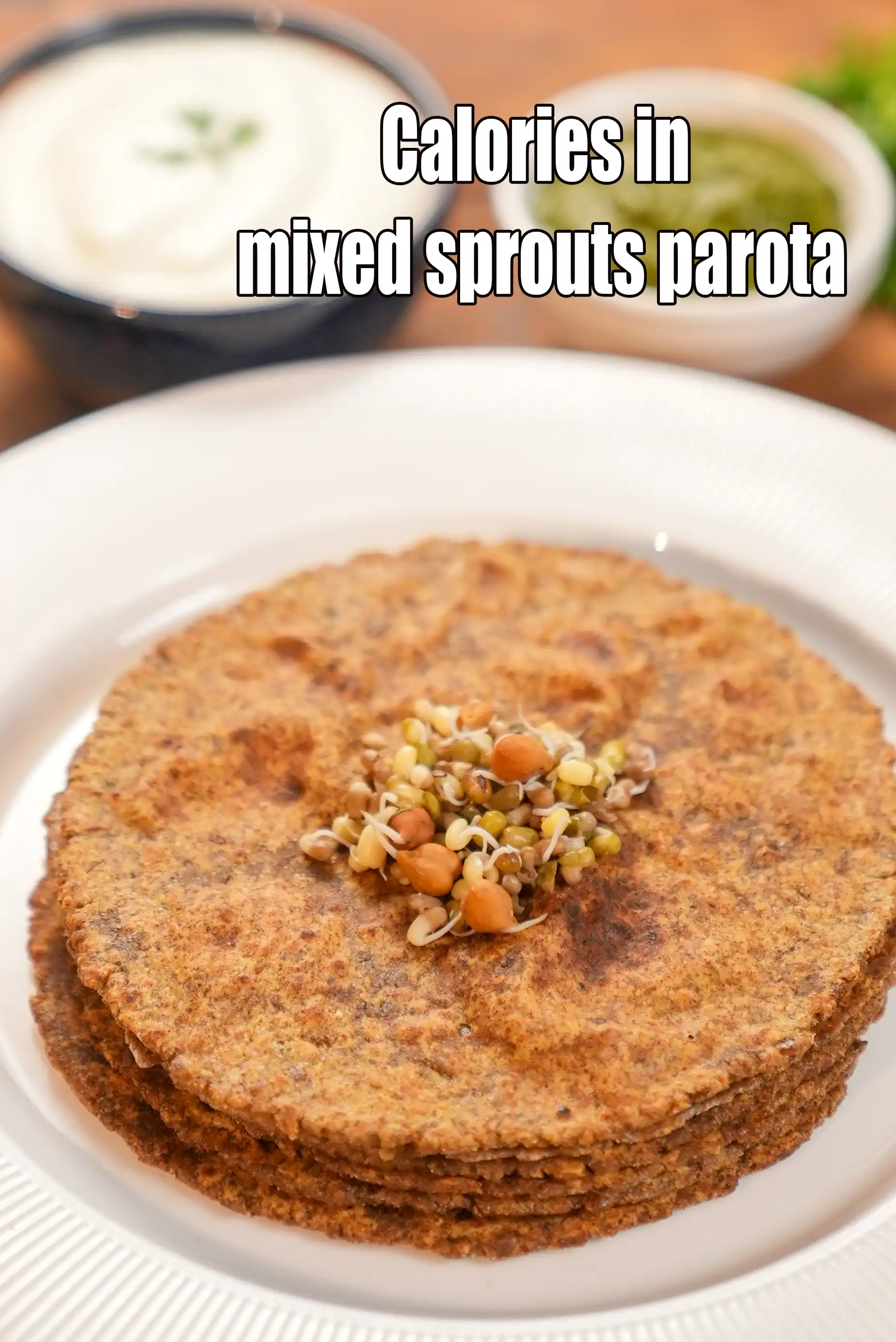 Calories in mixed sprouts parota recipe | healthy sprouts flaxseeds paratha for diabetes, heart, PCOS | mixed sprouts alsi paratha |