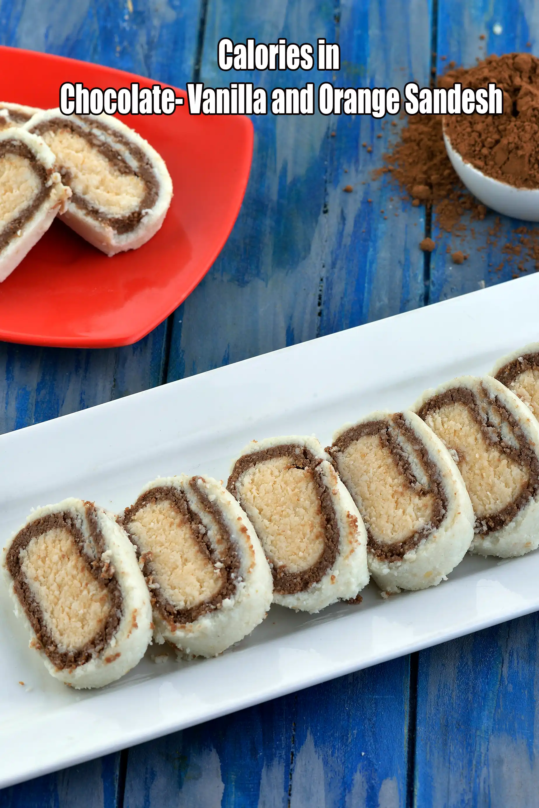 Chocolate- Vanilla and Orange Sandesh