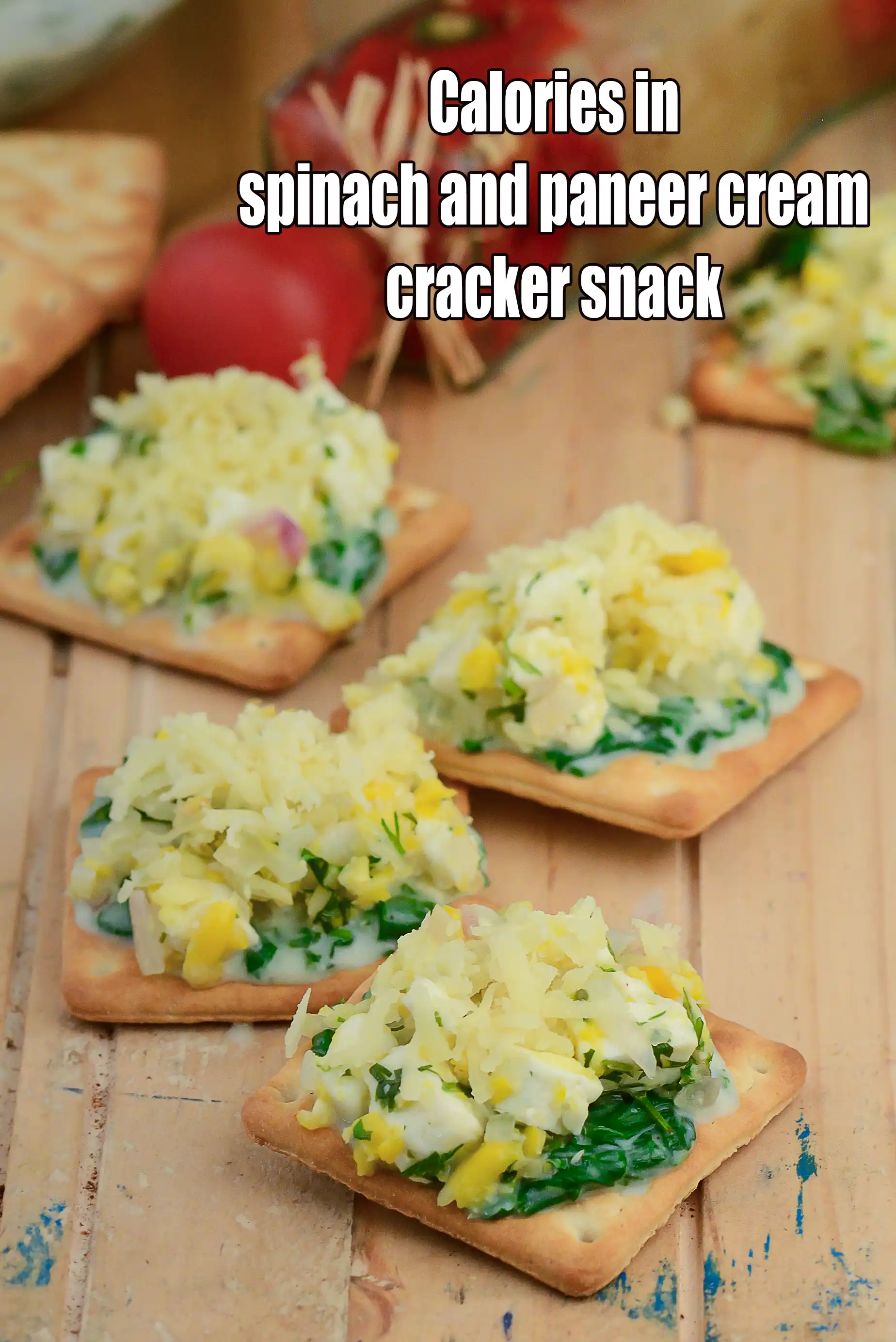 Calories in Spinach and Paneer Cream Cracker Snack