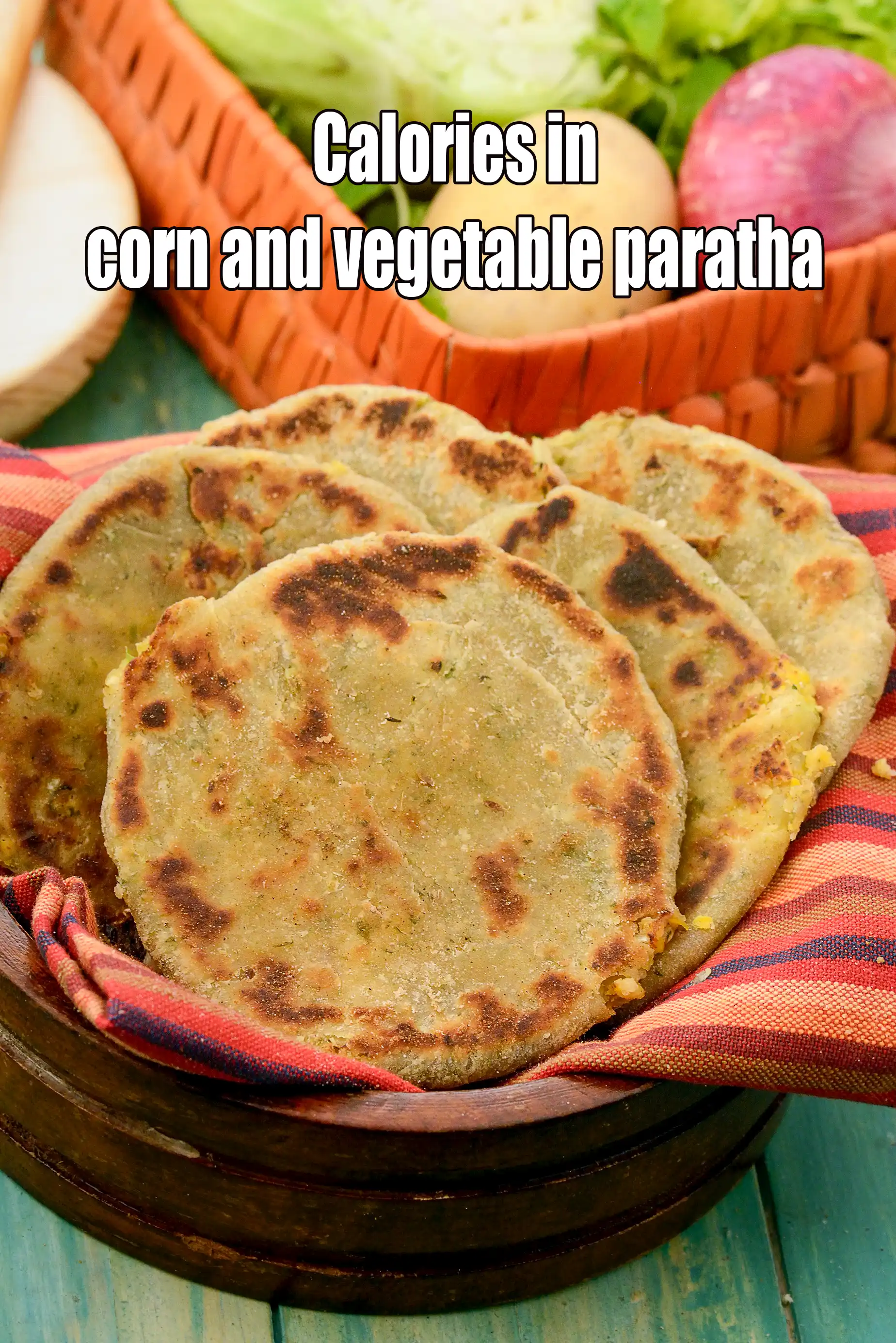 Calories in Corn and Vegetable Paratha, Pudina Corn Paratha