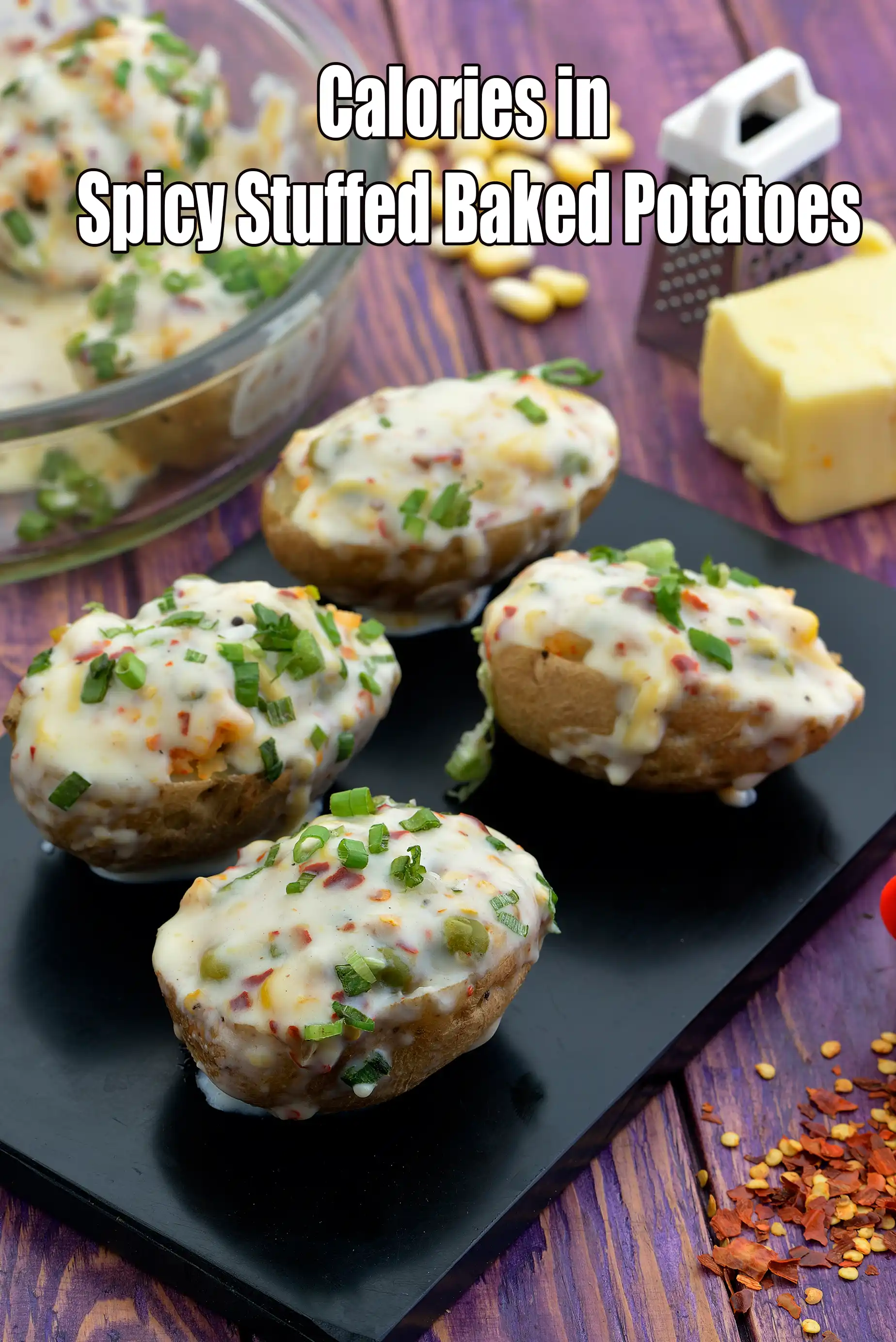 Calories in Spicy Stuffed Baked Potatoes