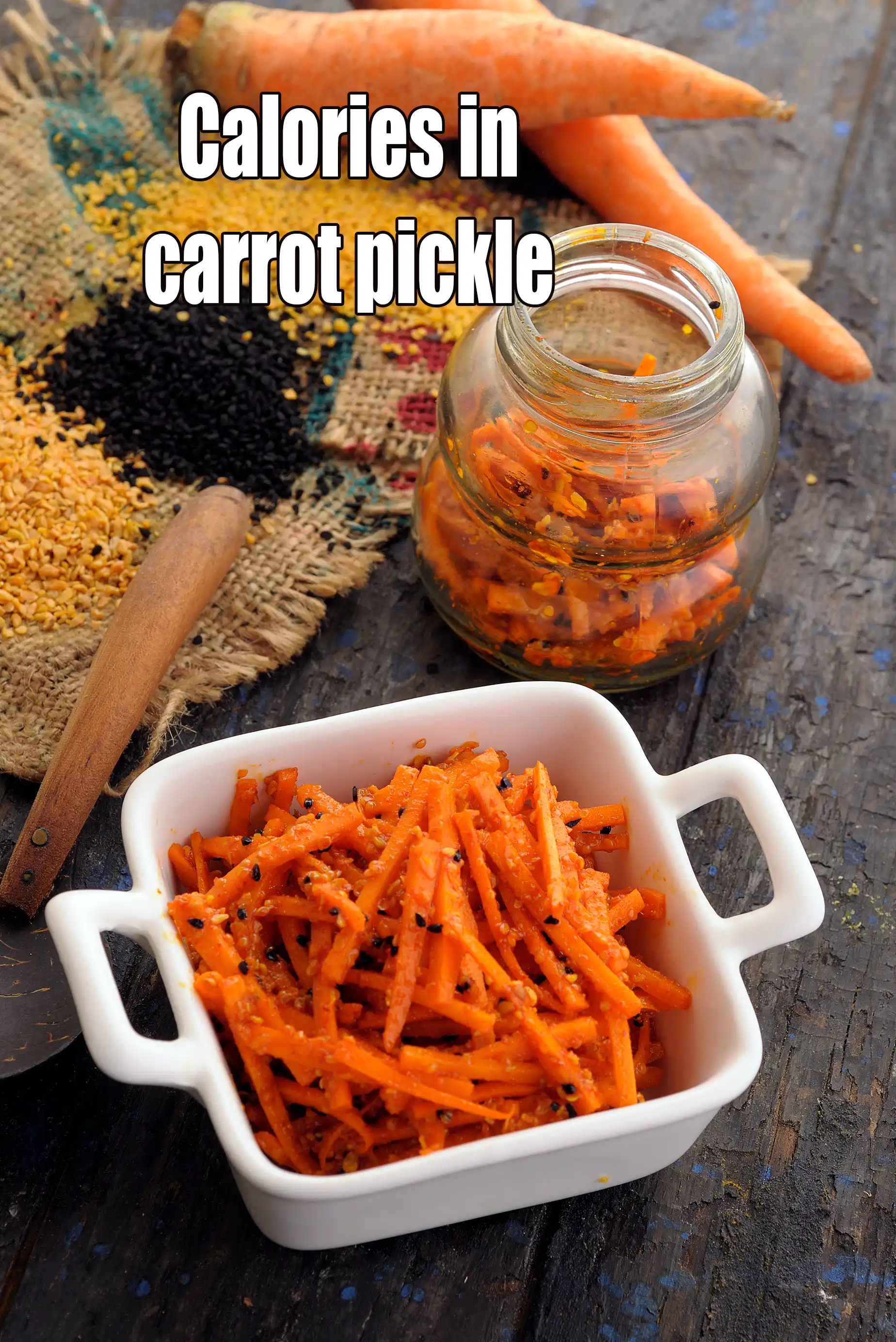Calories in Carrot Pickle, Instant Gajar ka Achar