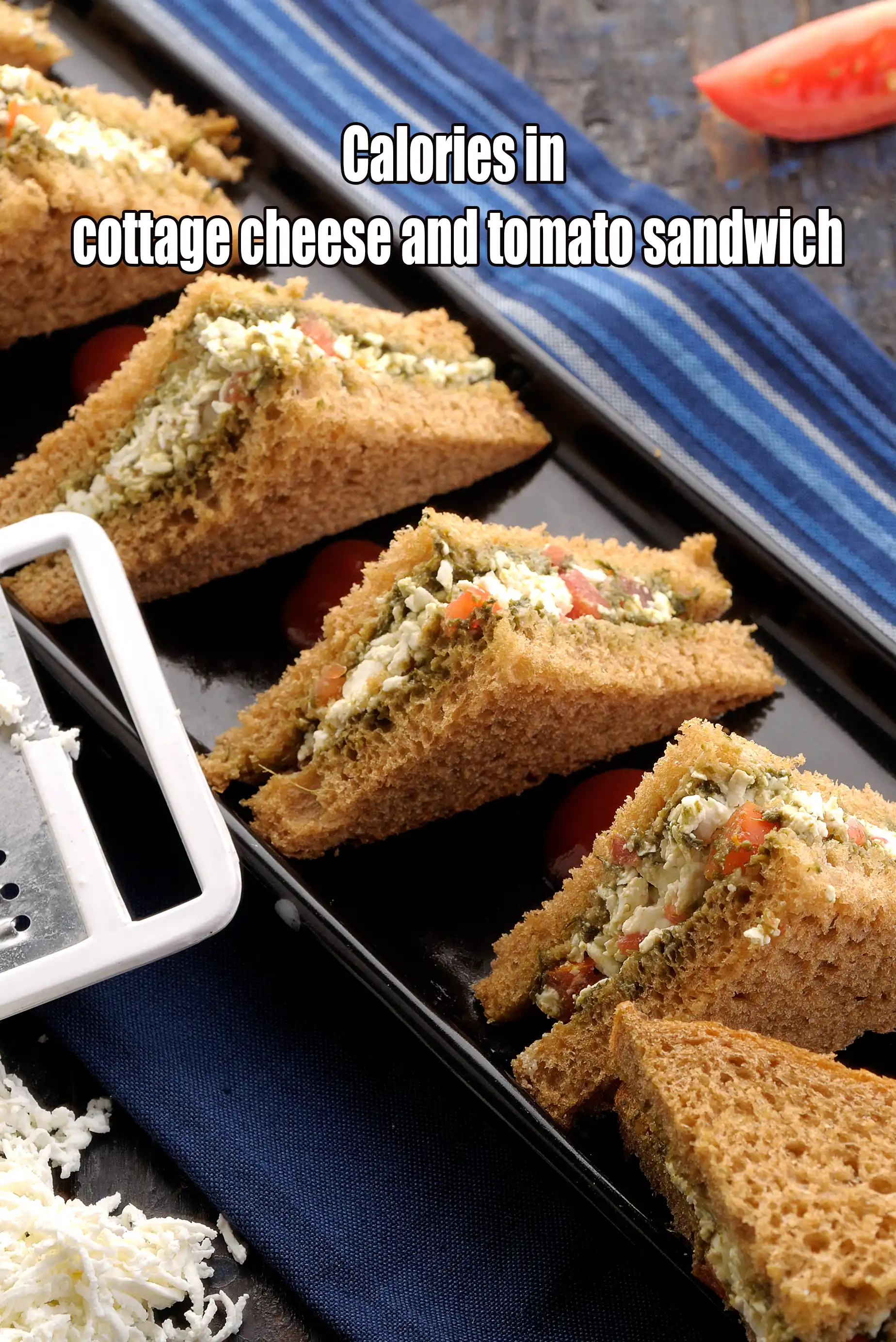 Cottage Cheese, Tomato and Chutney Sandwich