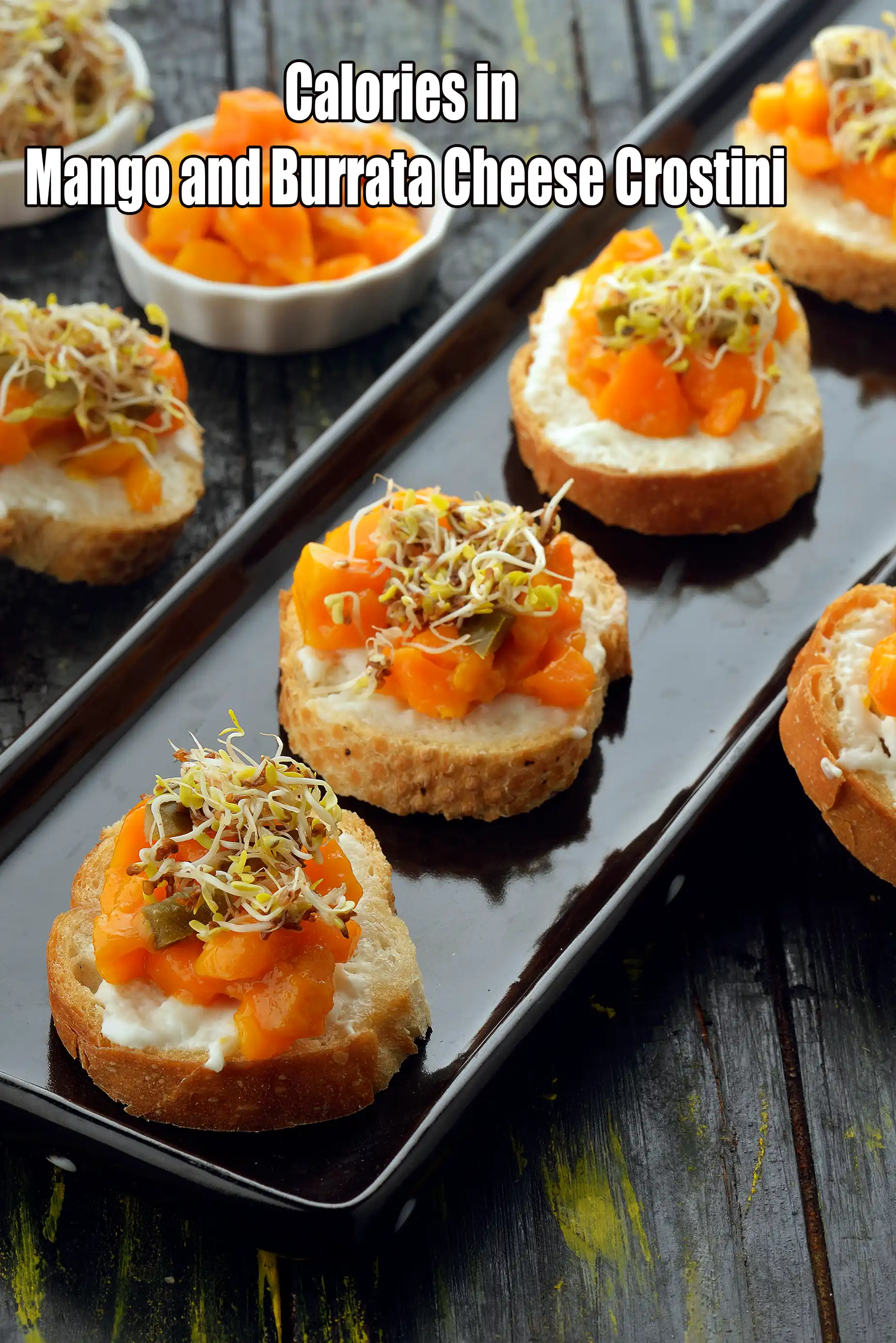 Mango and Burrata Cheese Crostini