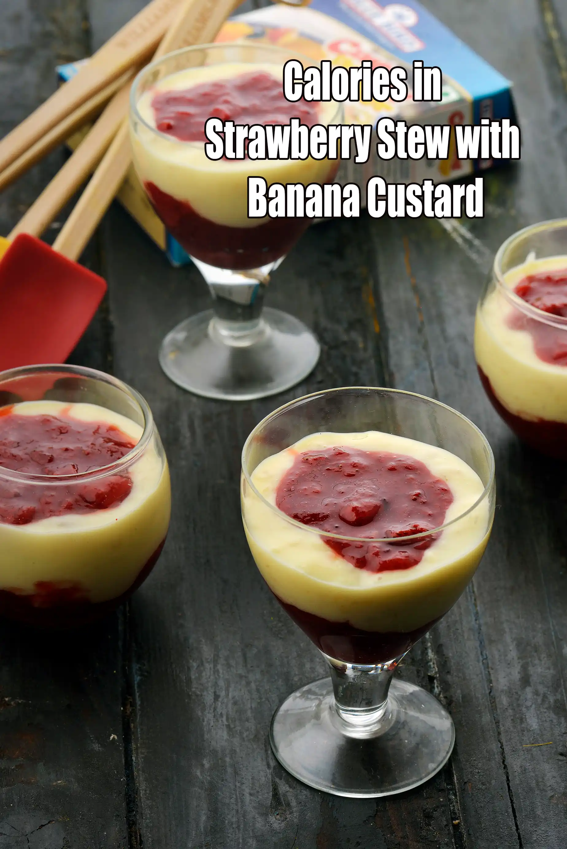 Strawberry Stew with Banana Custard