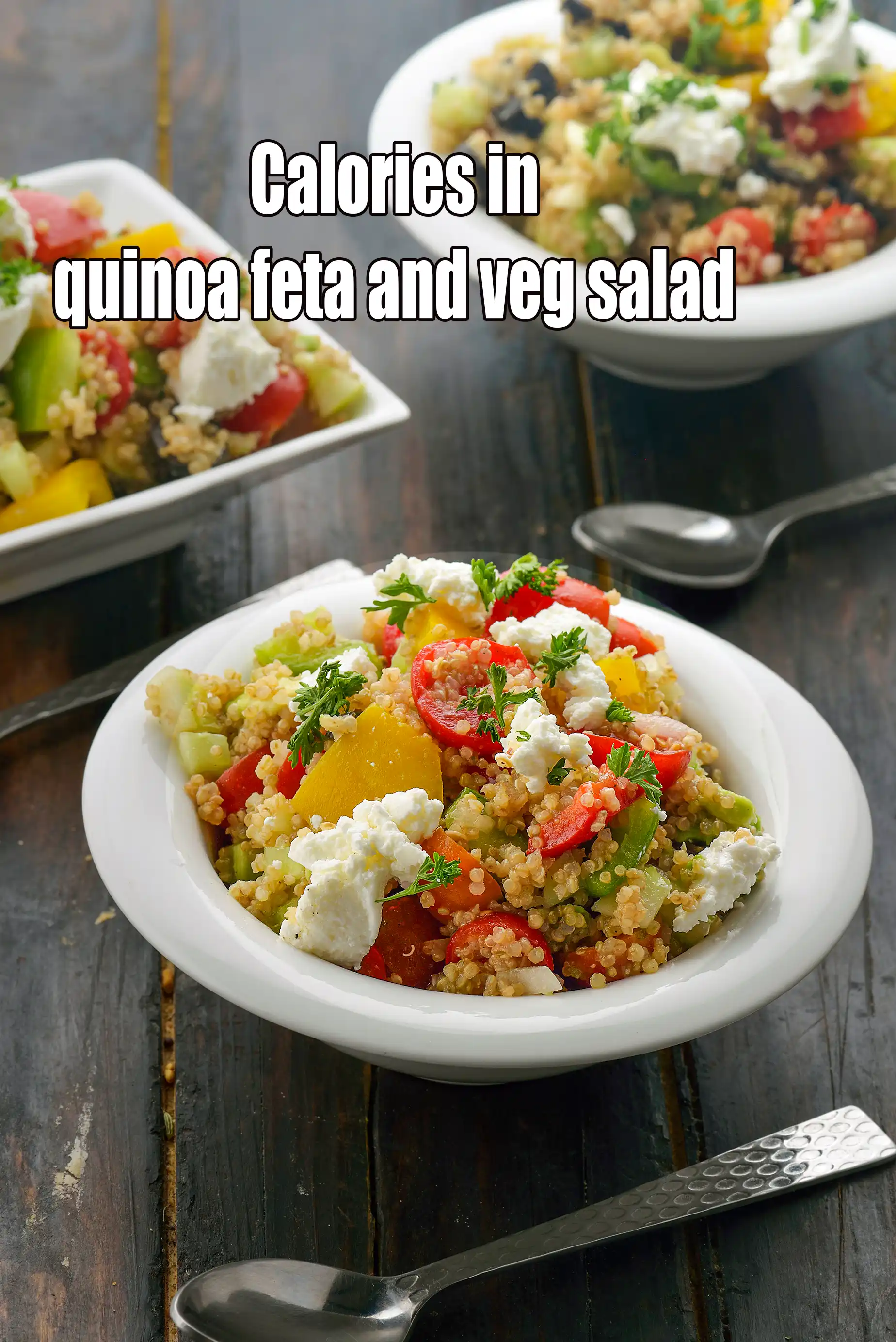 Calories in Quinoa Feta and Veg Salad, Indian Quinoa Veggie Salad
