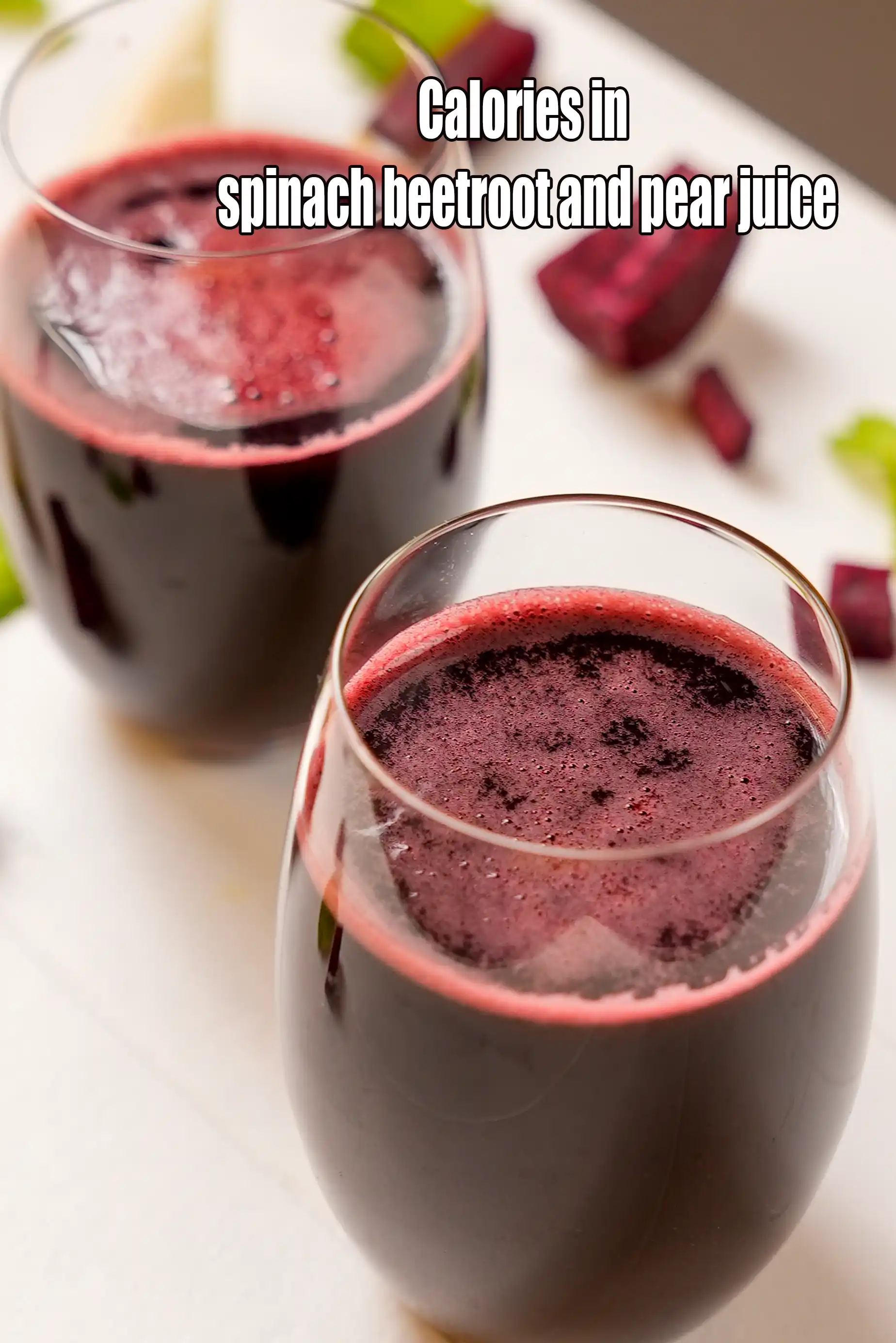 Calories in Spinach Beetroot and Pear Juice