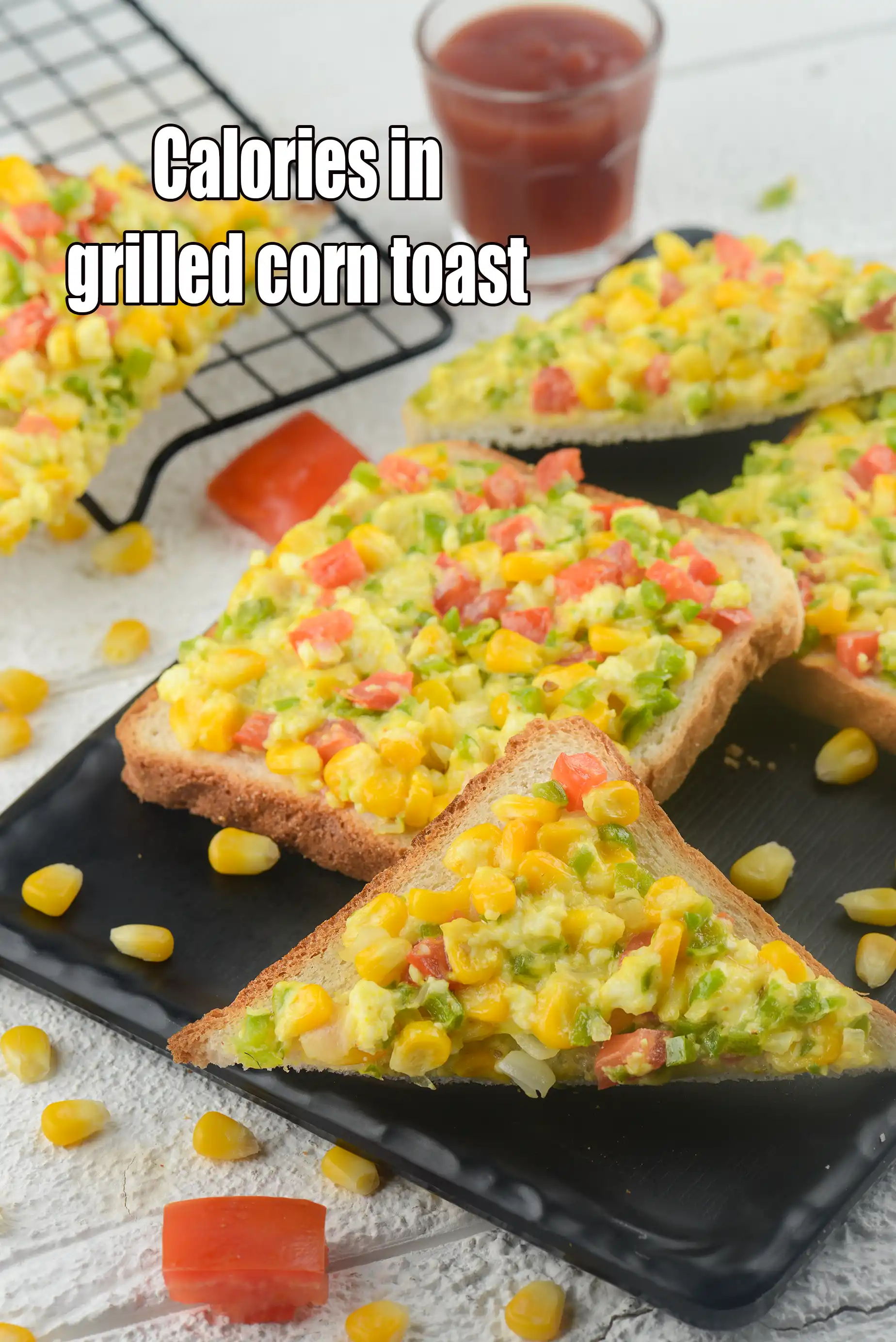 Grilled Corn Toast, Paneer Corn Open Toast