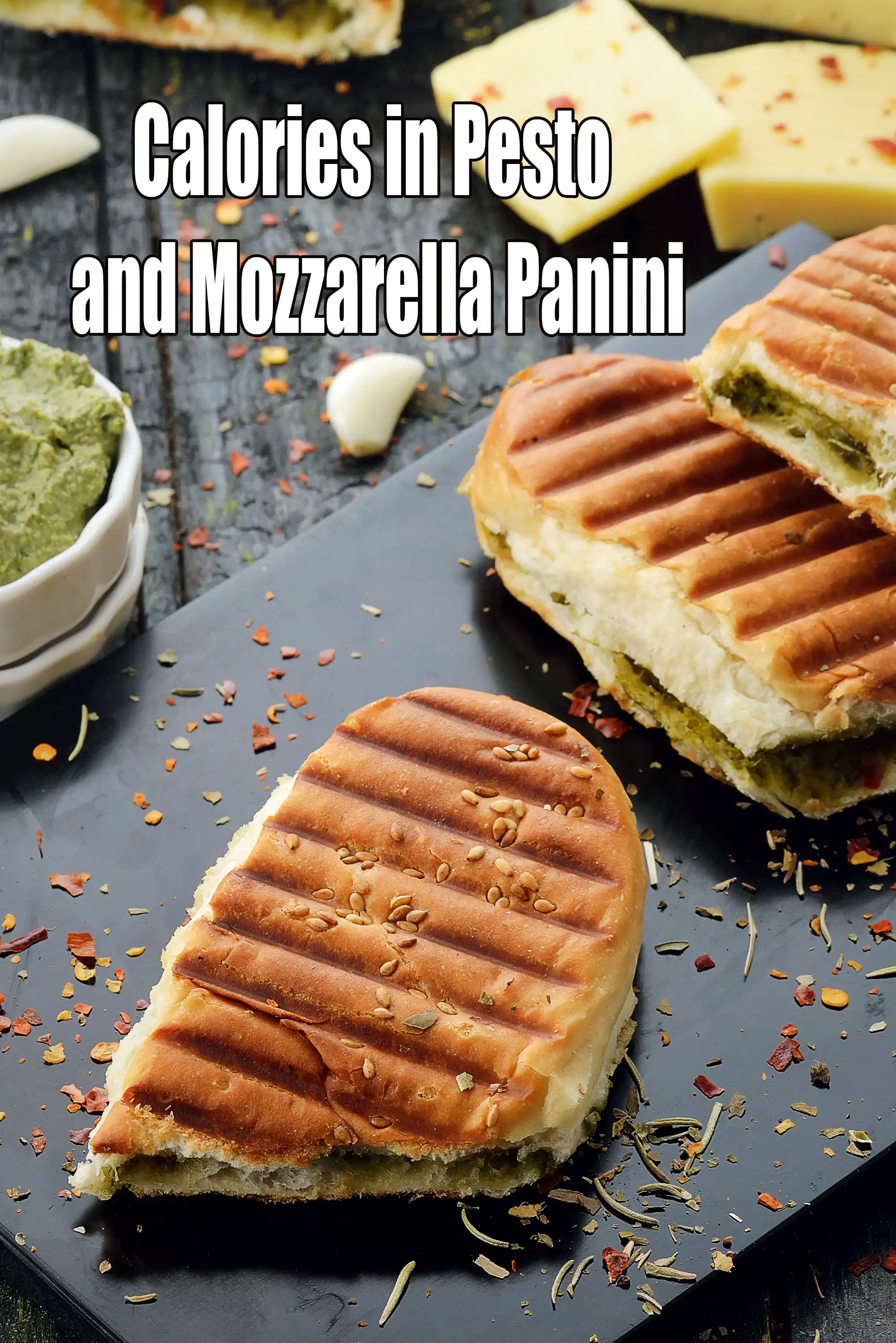 Calories in Pesto and Mozzarella Panini, Grilled Sandwich