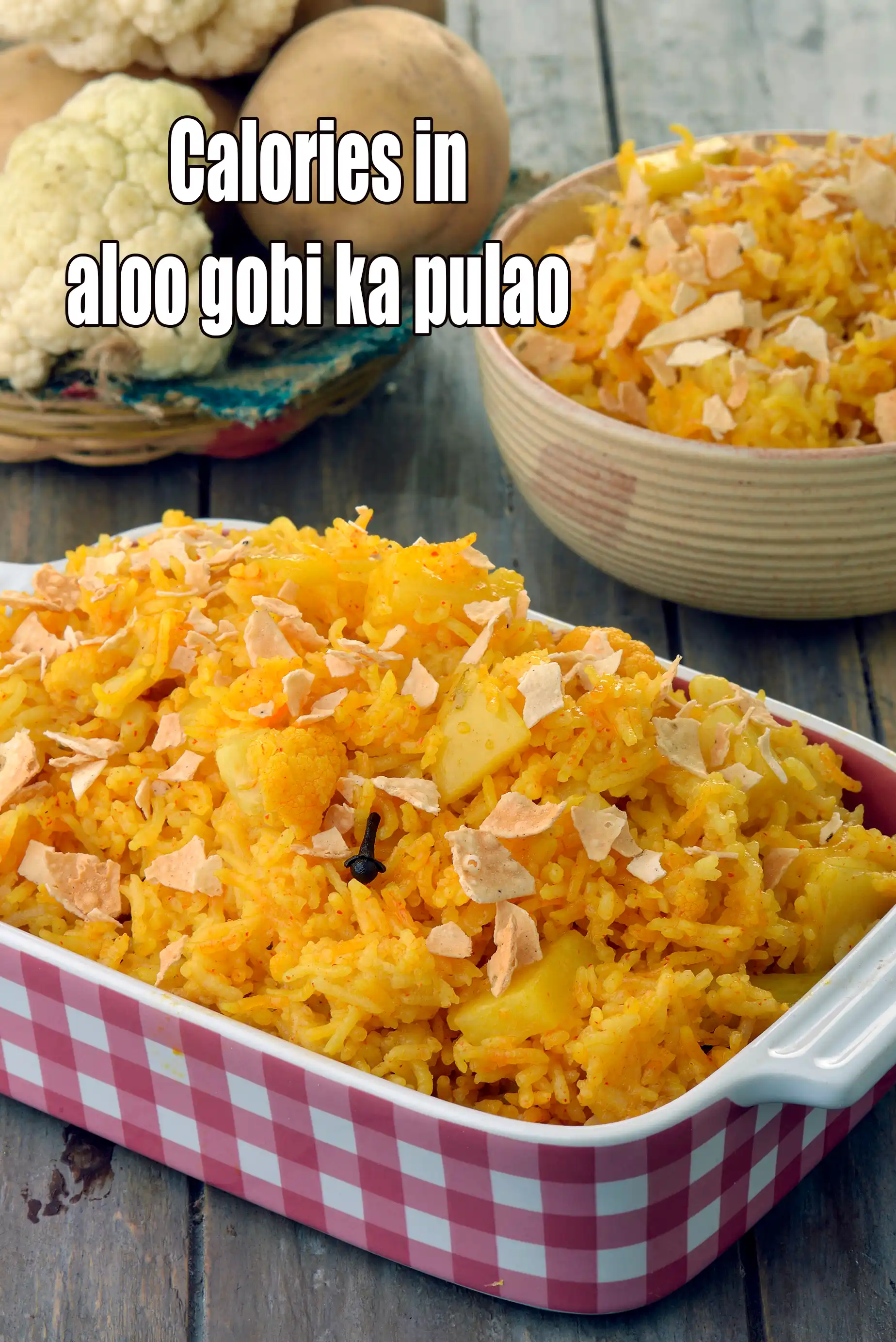 Calories in Aloo Gobi ka Pulao in Pressure Cooker, Cauliflower Pulao