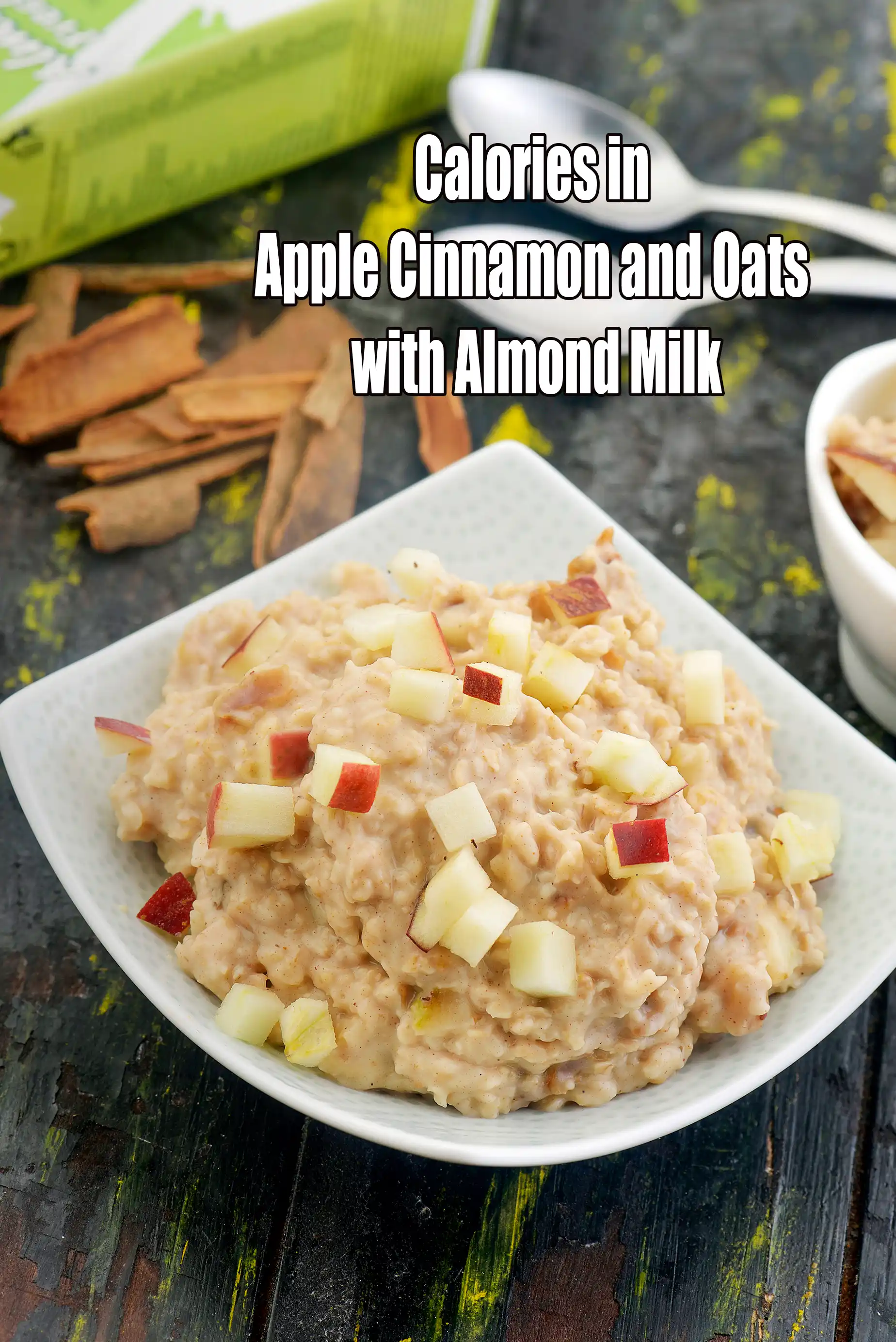 Apple Cinnamon and Oats Recipe with Almond Milk, Vegan Breakfast