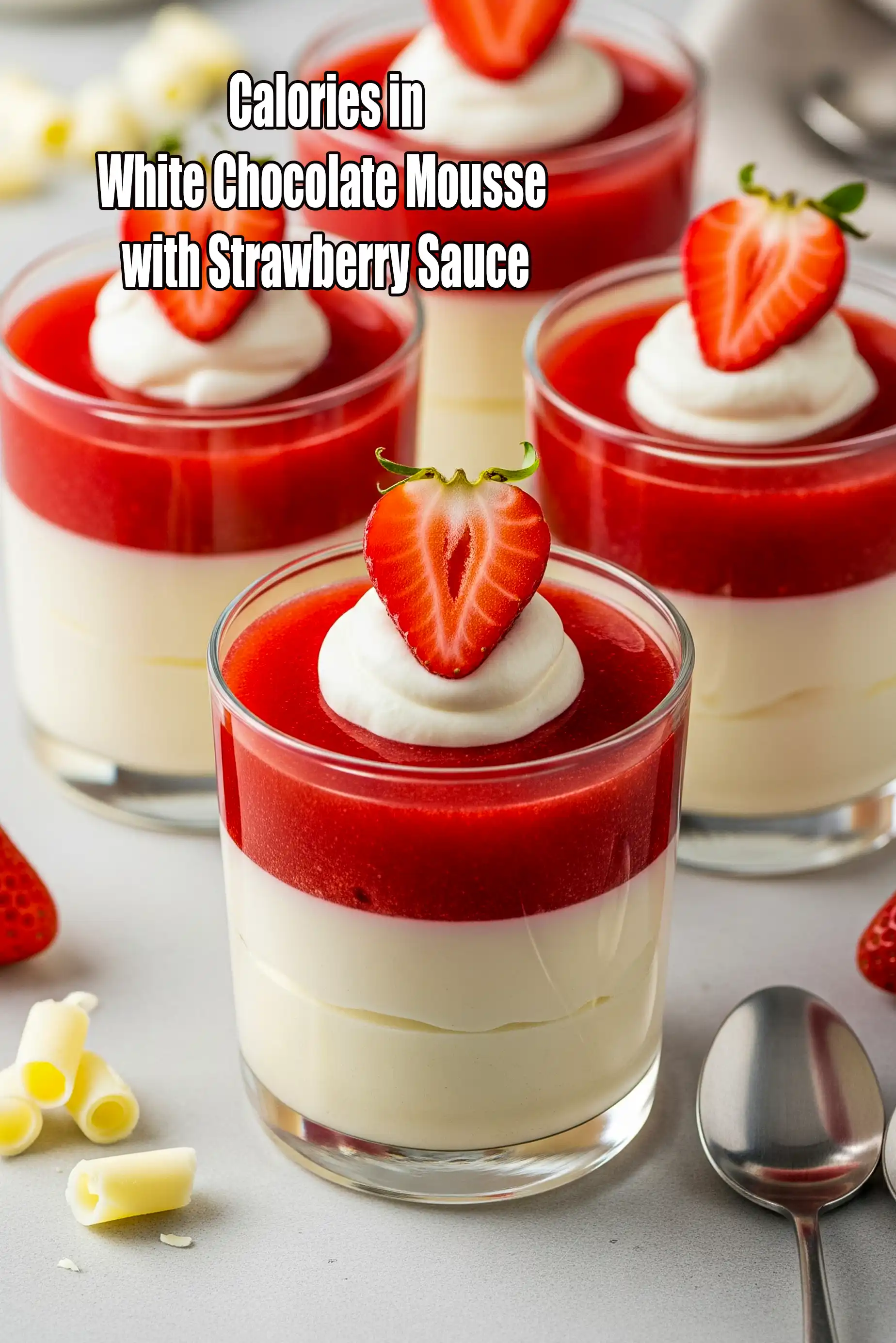 Calories in White Chocolate Mousse with Strawberry Sauce ( Mousses Recipe)