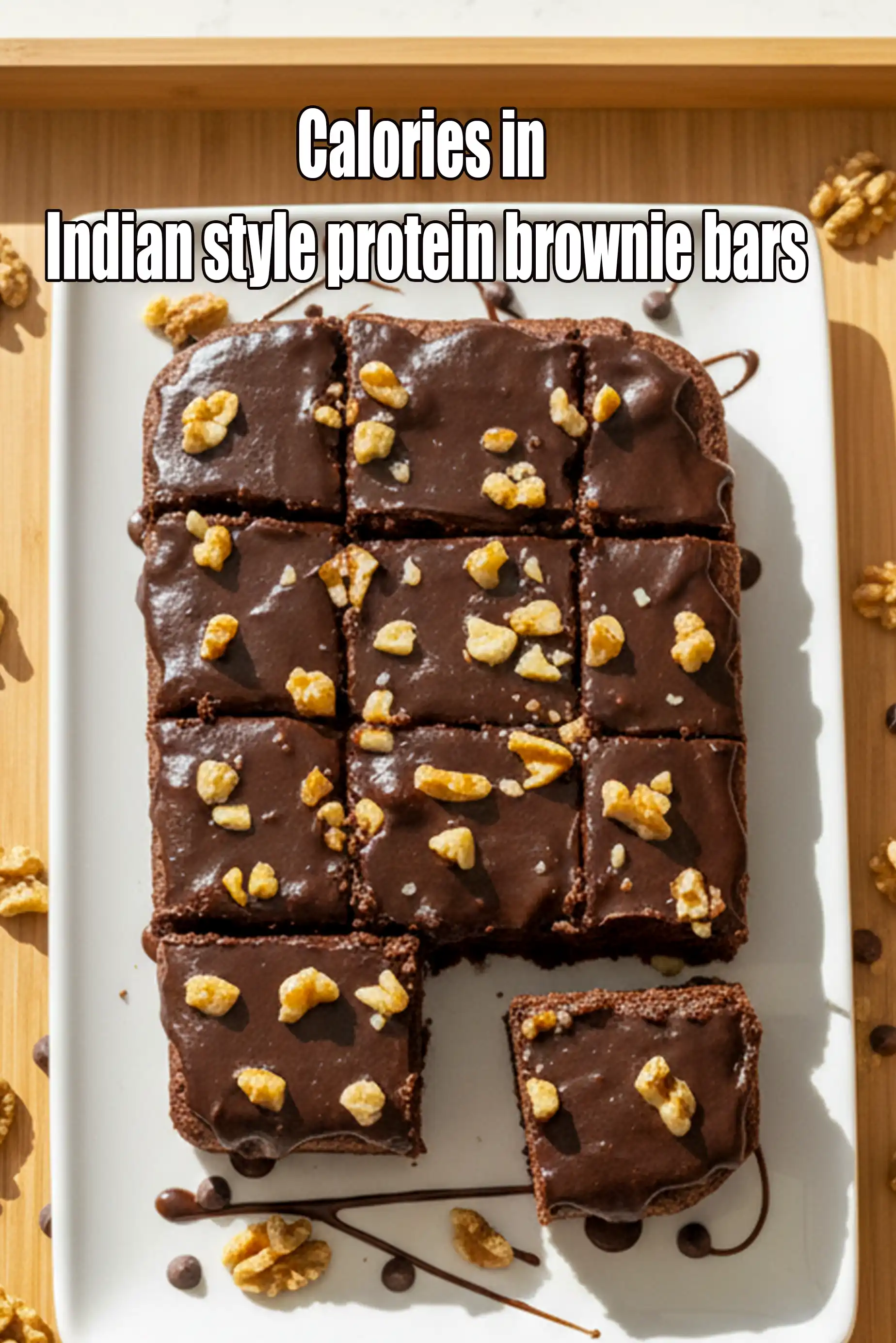 Calories in Indian Style Protein Brownie Bars, Chocolate Peanut Butter Protein Fudge