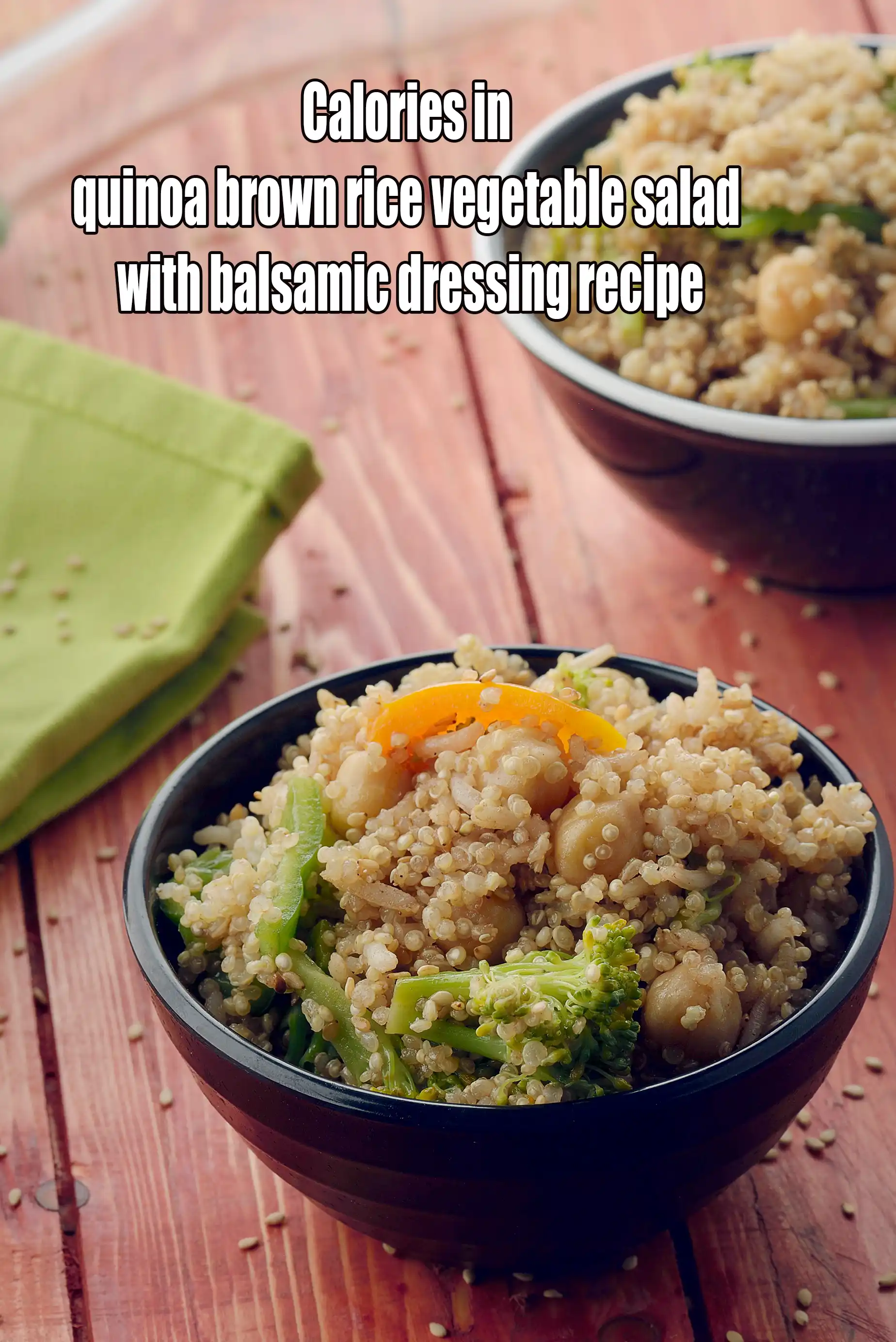 Calories in Quinoa , Brown Rice, and Vegetable Salad with Balsamic Dressing