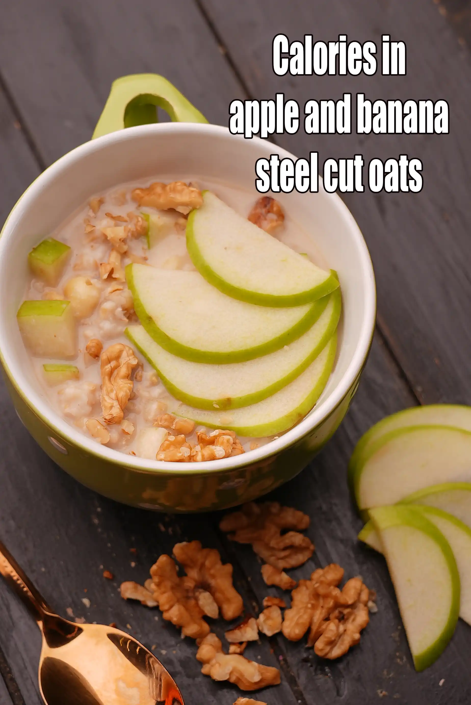 Apple and Banana Steel Cut Oats, Oatmeal
