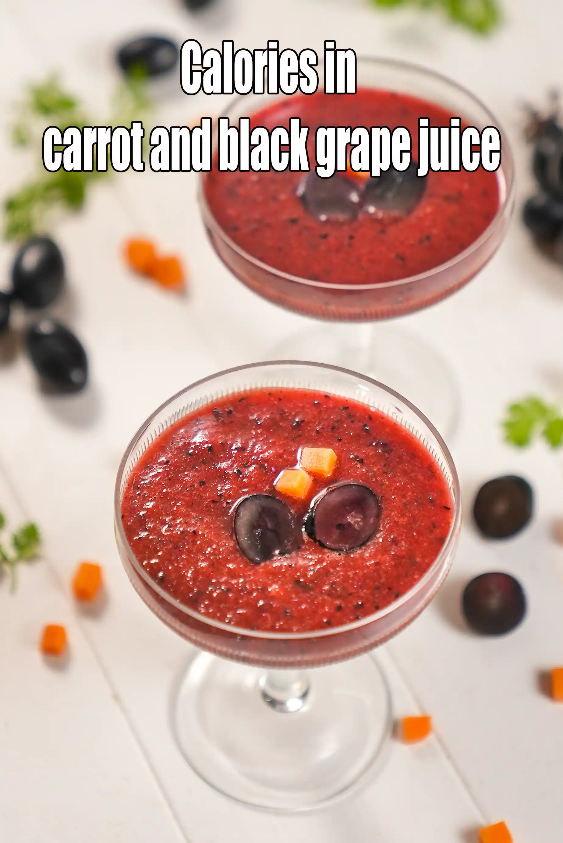 Calories in Carrot and Black Grape Juice ( Party Drinks )
