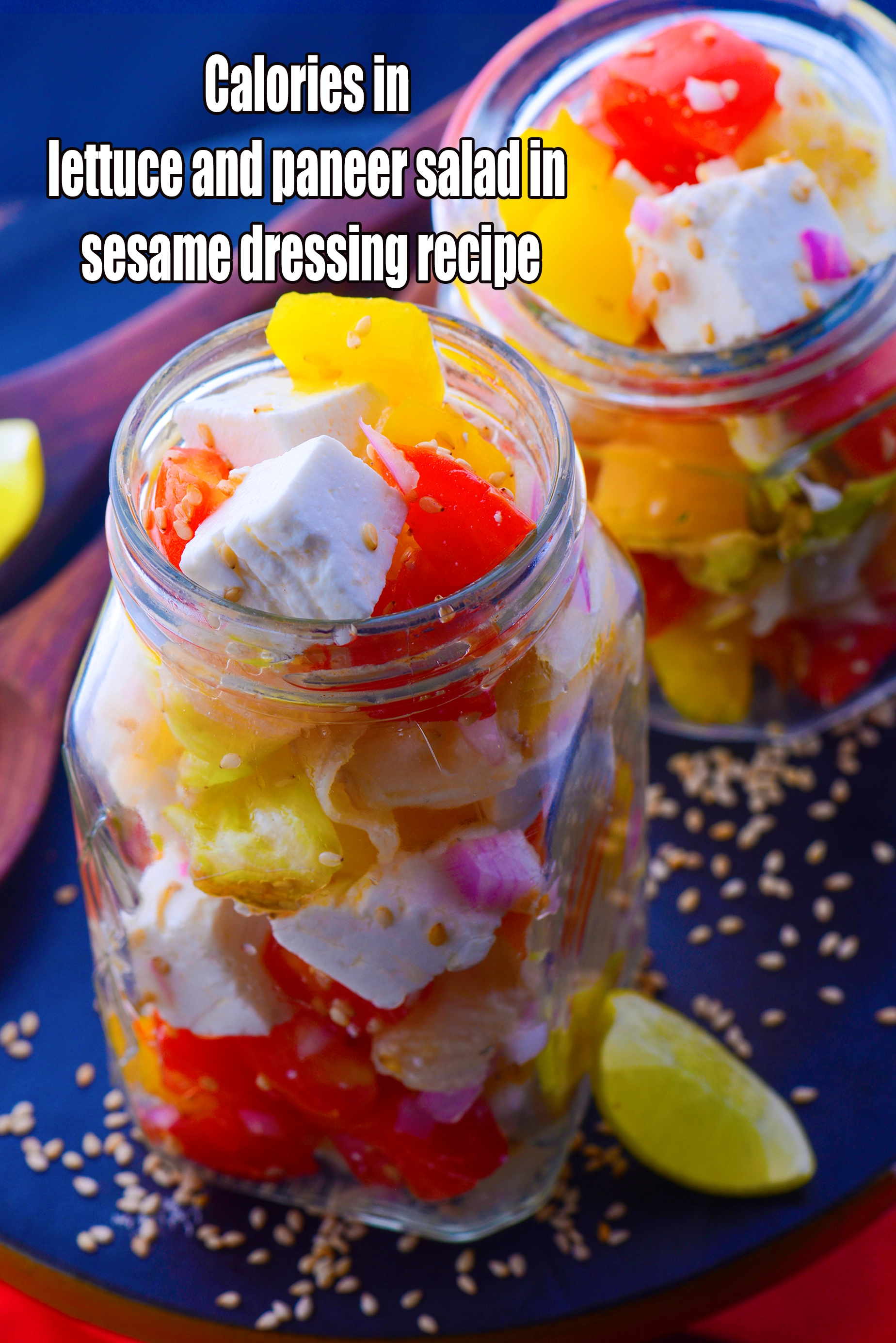 Lettuce and Paneer Salad in Sesame Dressing