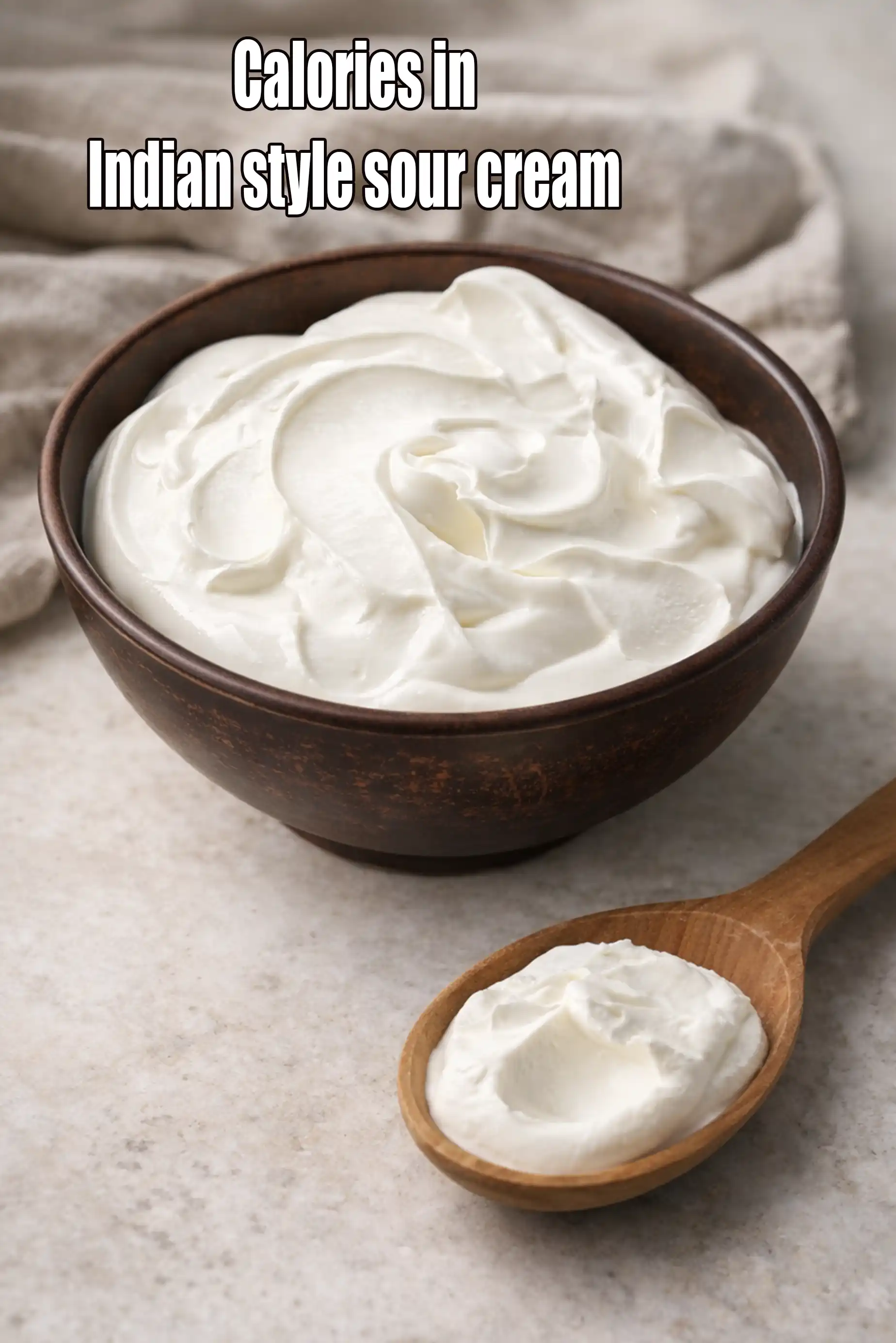Calories in Sour Cream Made with Fresh Cream, Indian Style