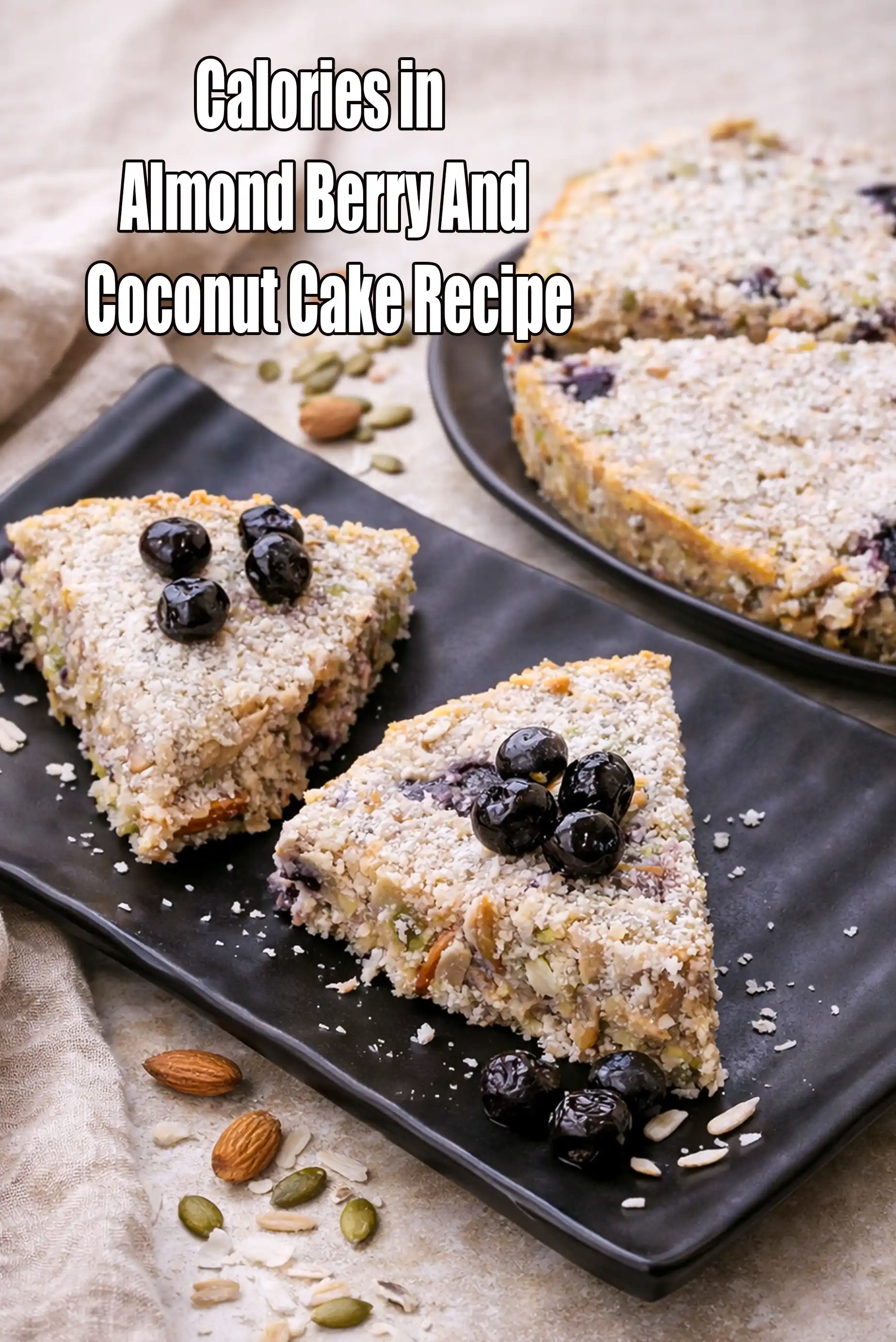 Calories in Almond Berry and Coconut Cake, For Fitness and Weight Loss