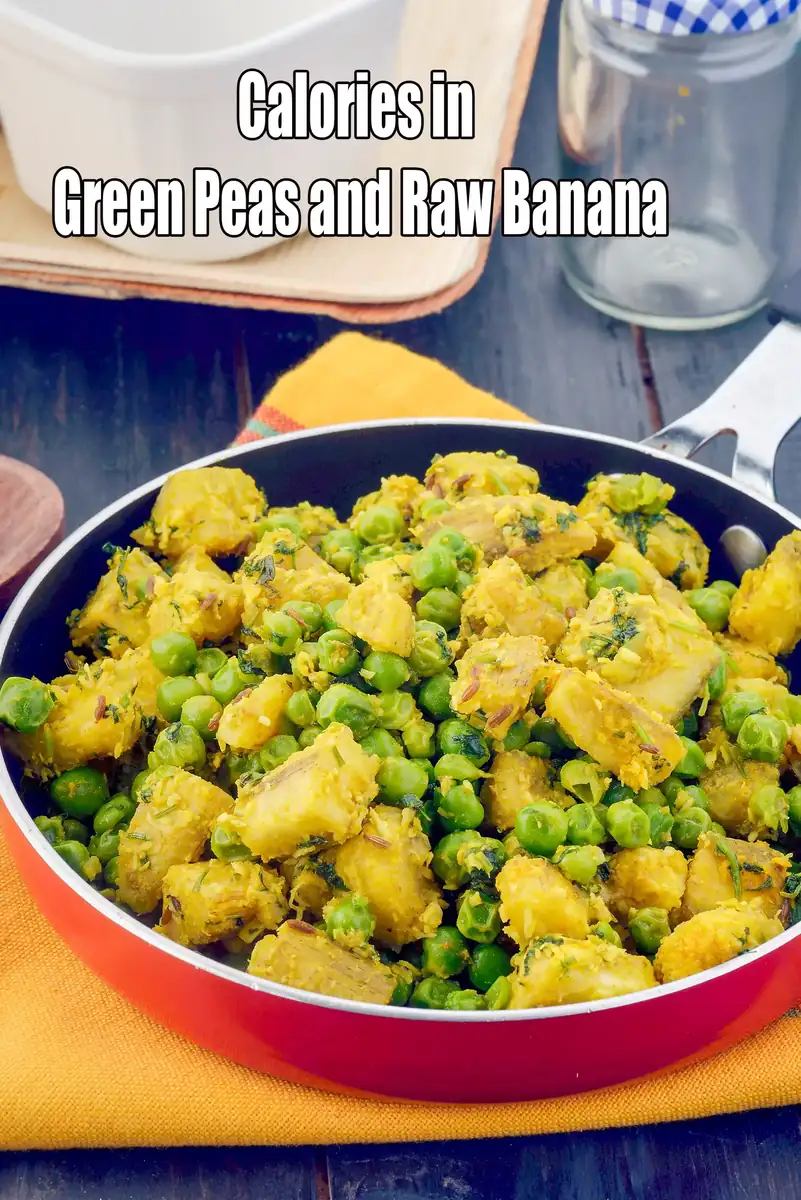 Green Peas and Raw Banana Subzi, Matar Aur Kacha Kale ki Subzi