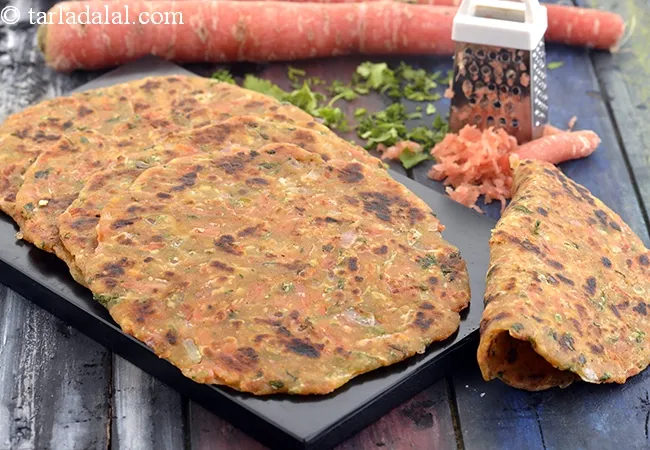 carrot paratha recipe | Indian gajar ka paratha | easy breakfast recipe | healthy carrot paratha |