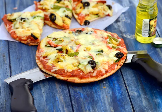 Cheesy Zucchini and Baby Corn Pizza